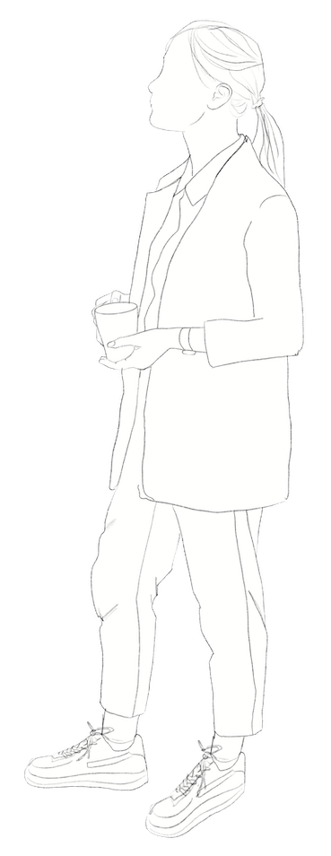 human with coffee mug