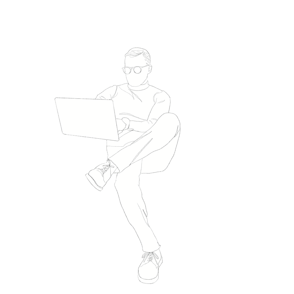 human with laptop