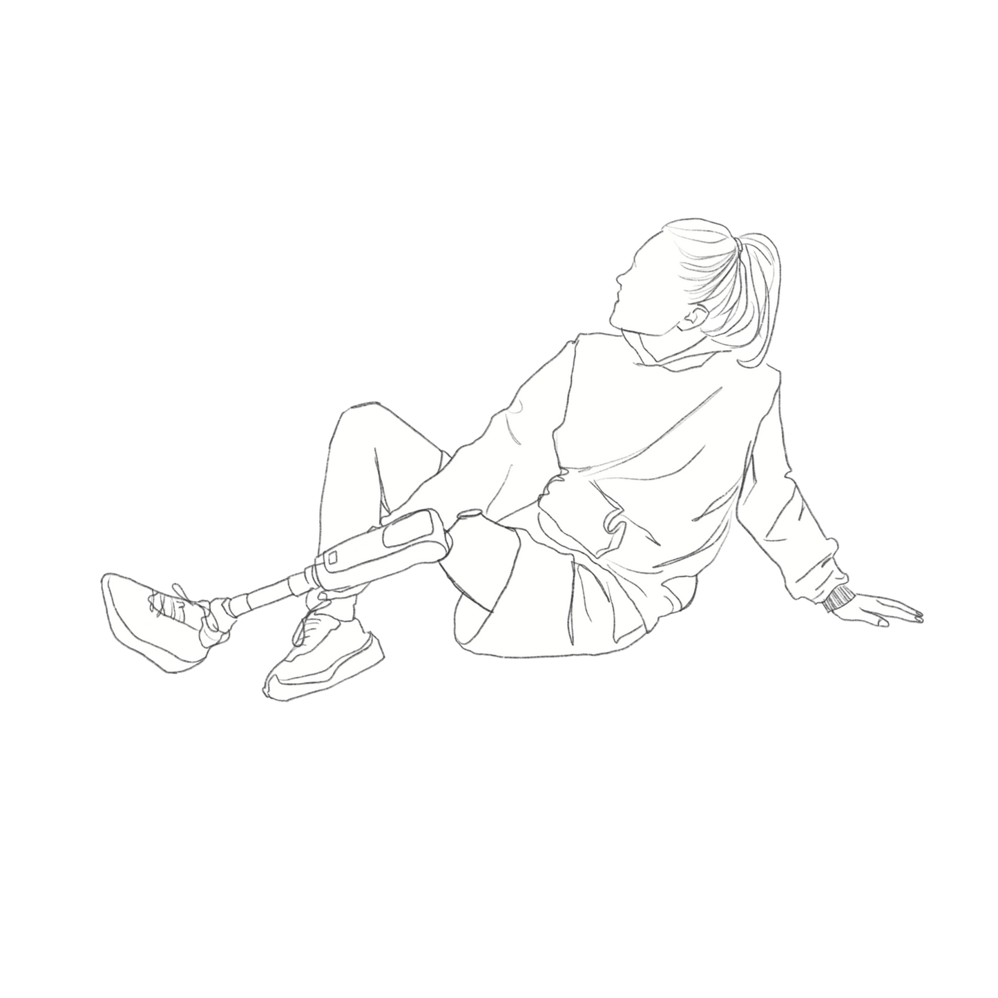 human sitting on the ground