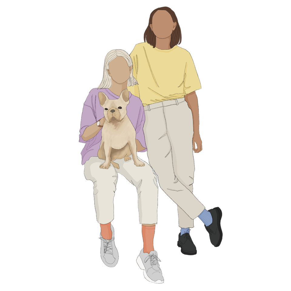 couple with dog