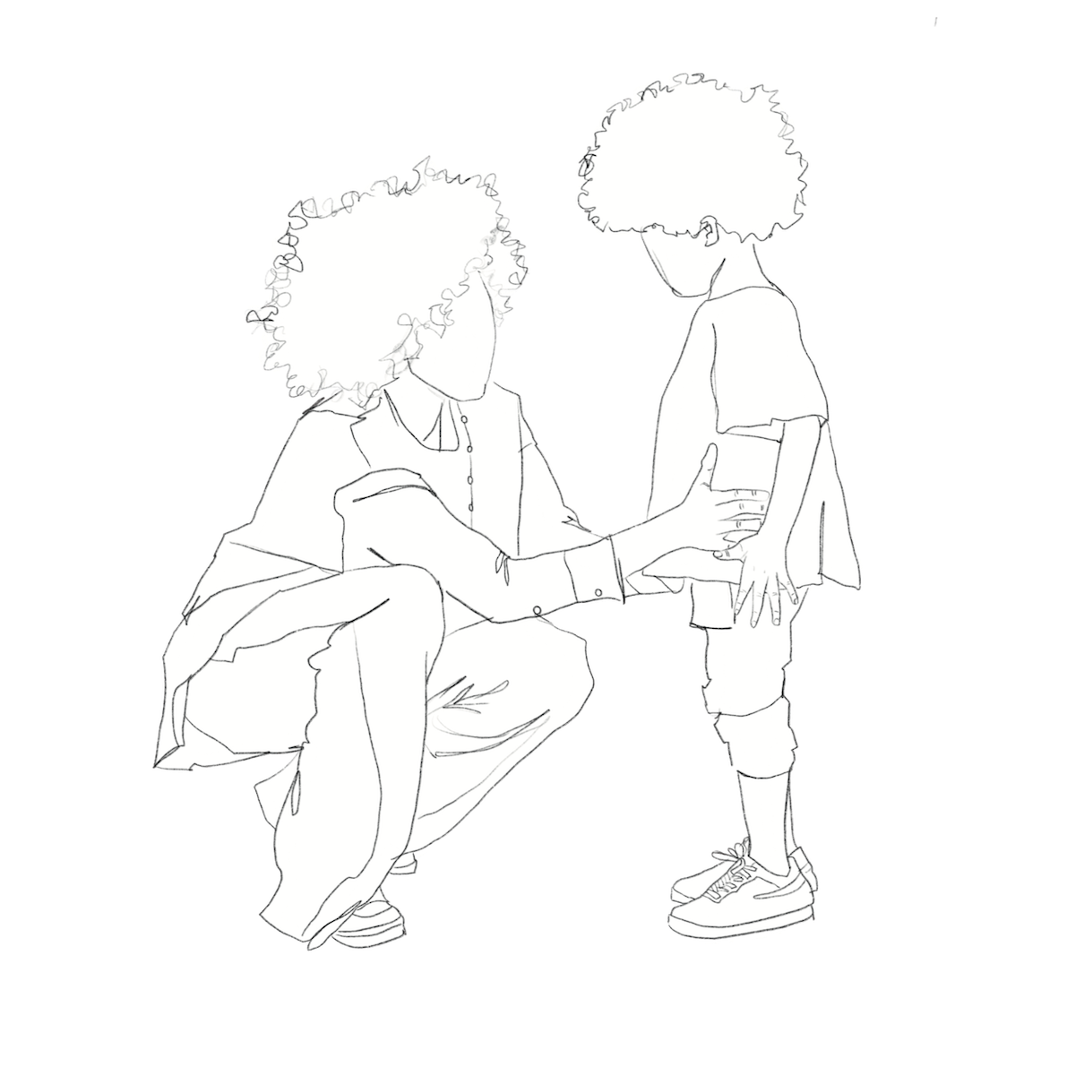 human sitting with child