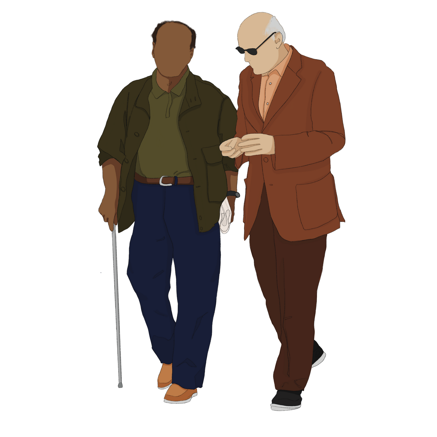 two humans walking