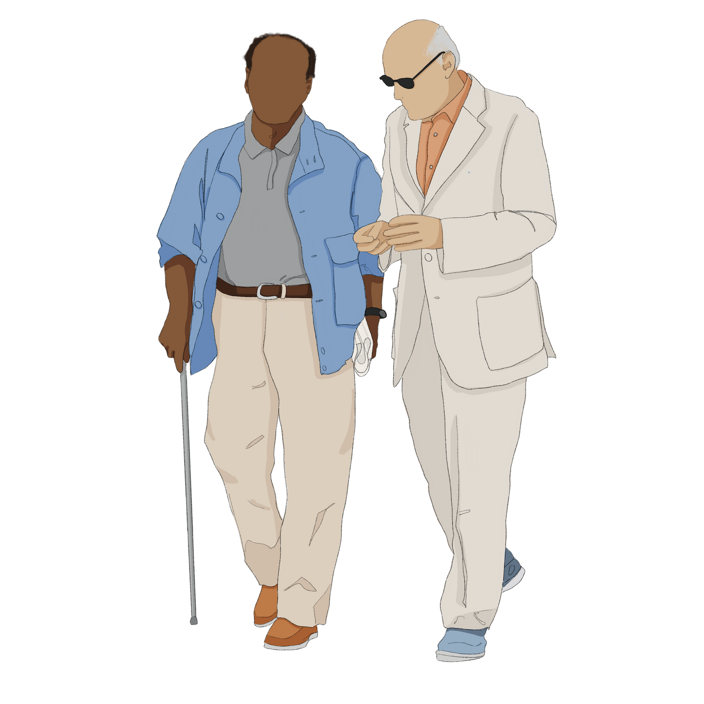 two humans walking