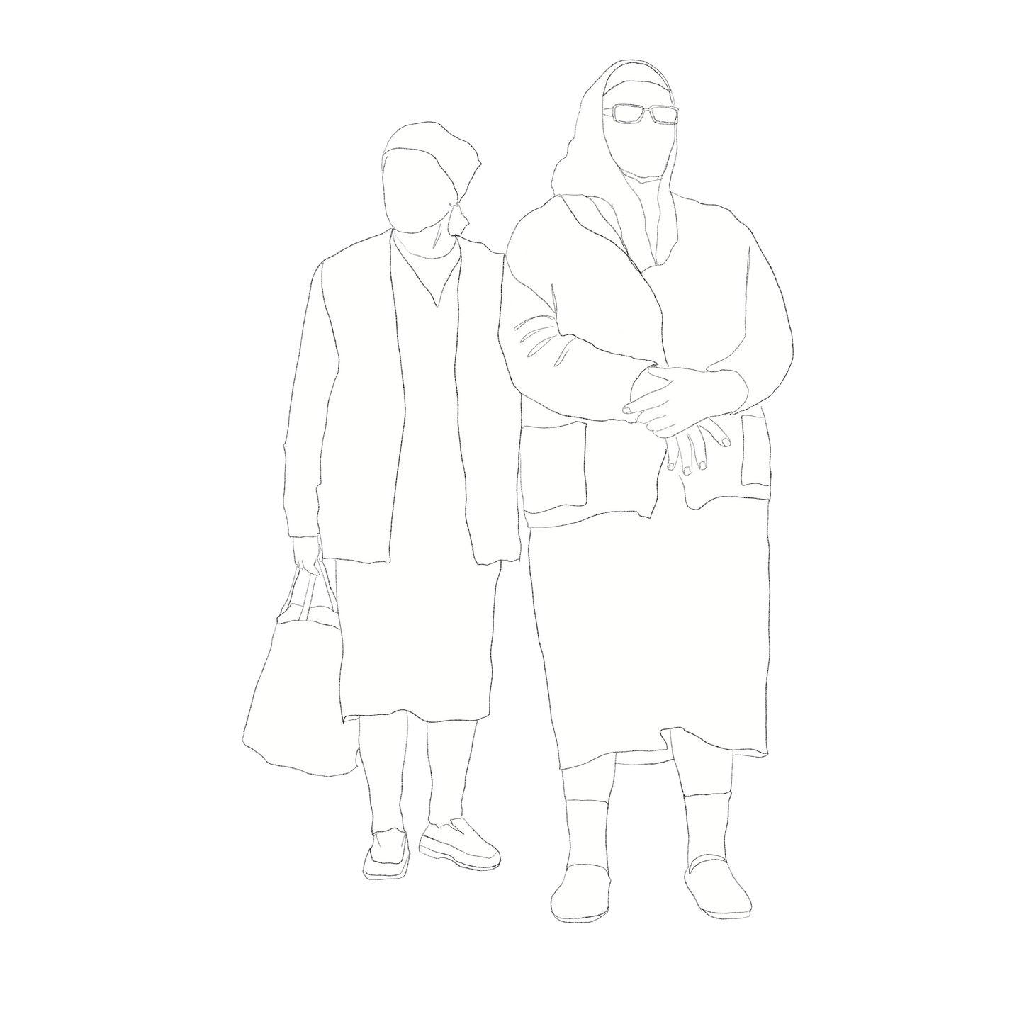 two humans standing