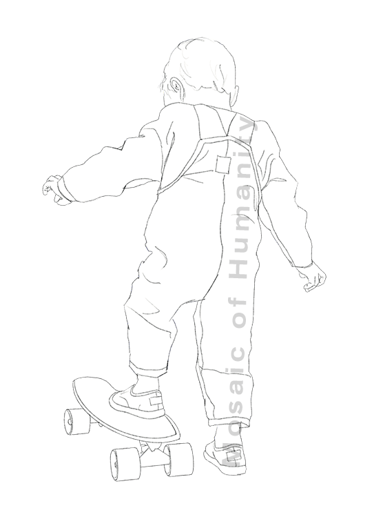 child on skateboard