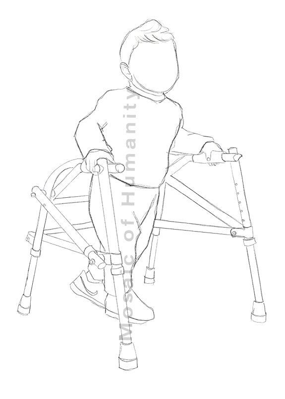 child with walker