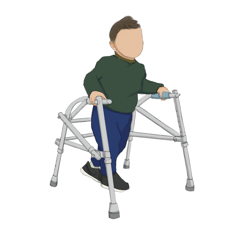 child with walker
