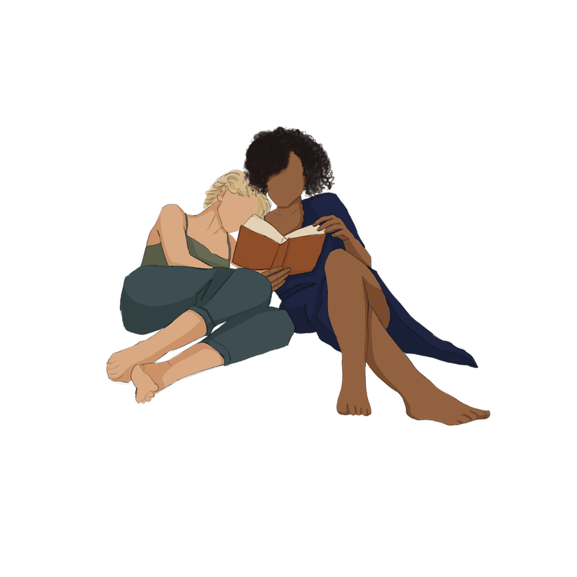 couple reading together