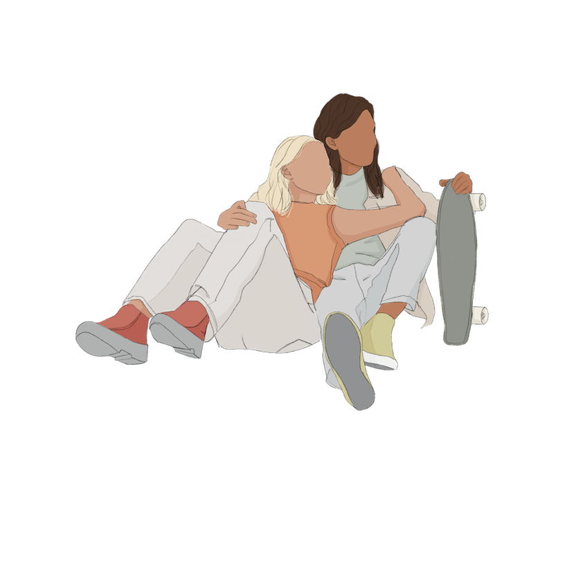 couple with skateboard