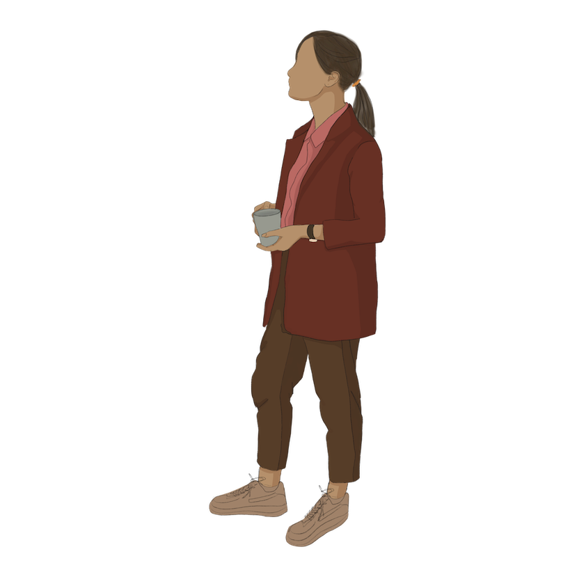 human with coffee mug