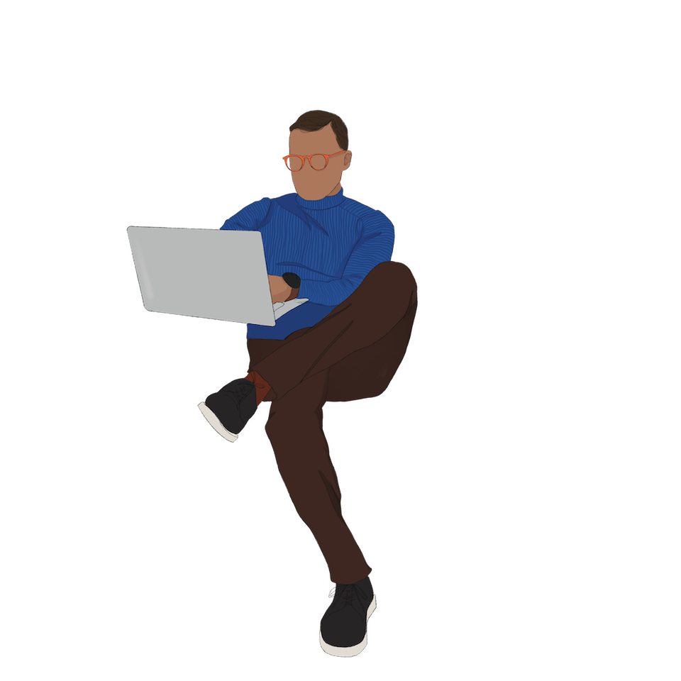 human with laptop