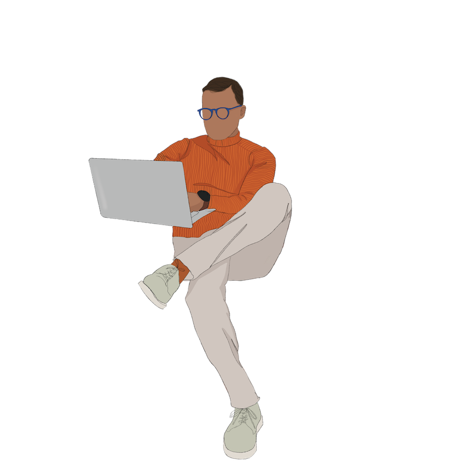 human with laptop