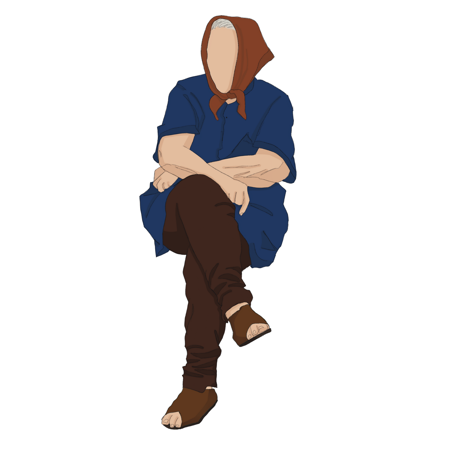 senior with headscarf