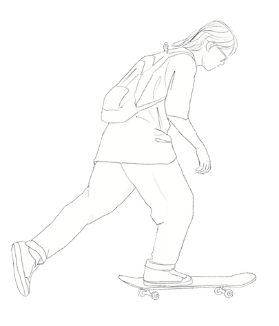 skating teenager