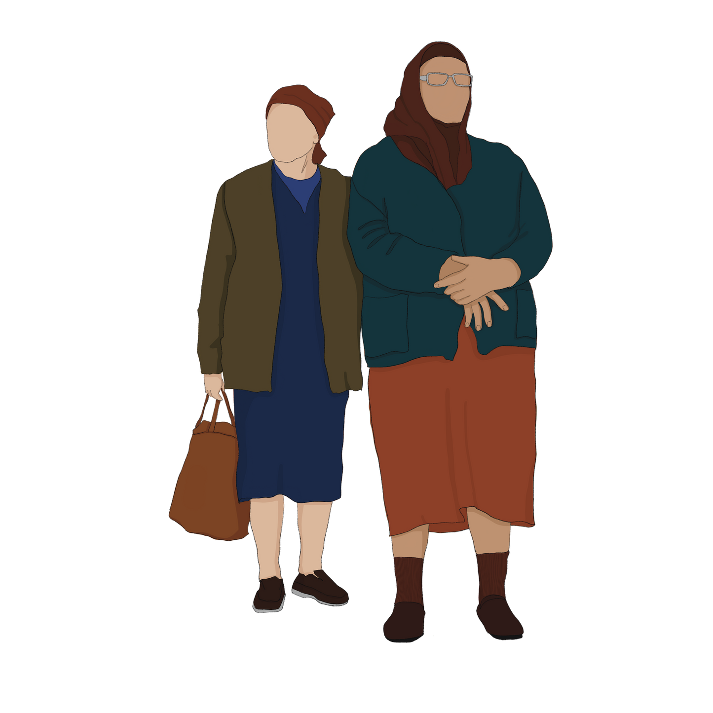 two humans standing
