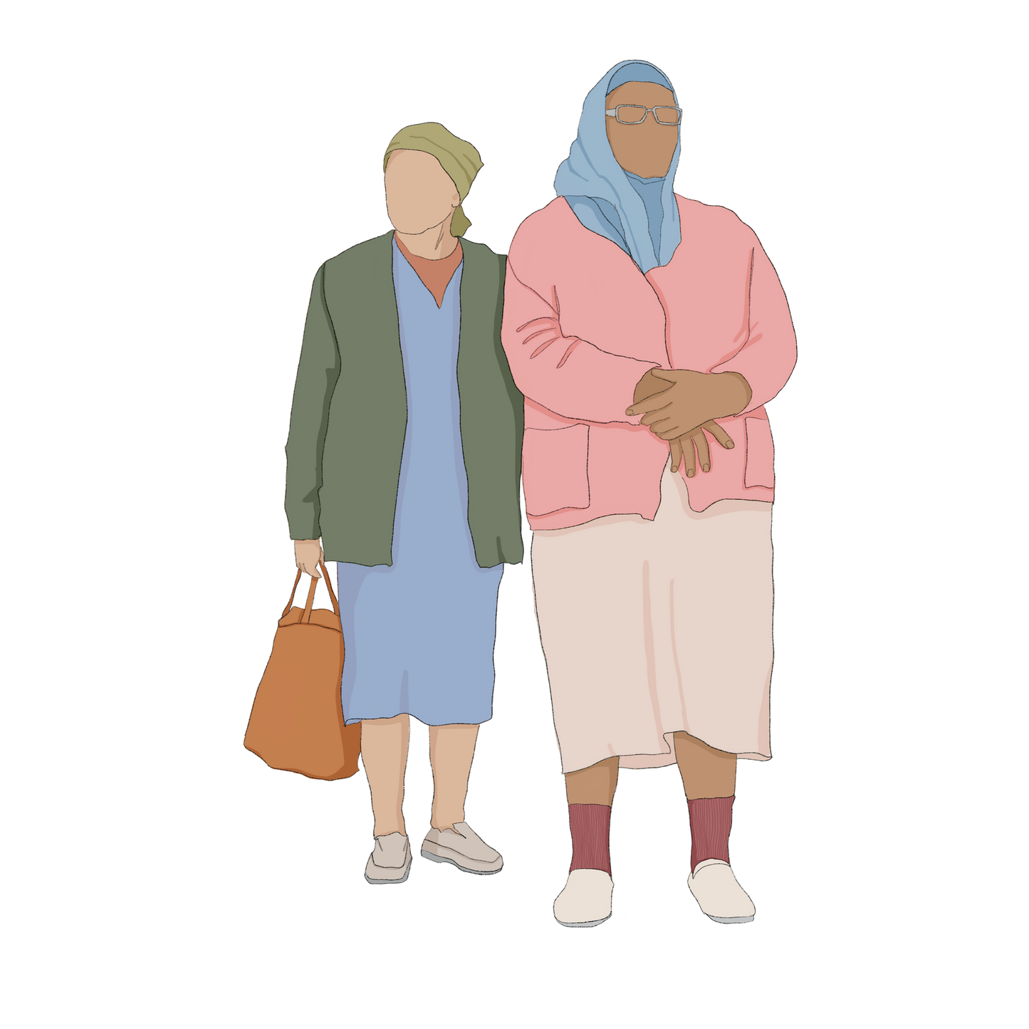 two humans standing