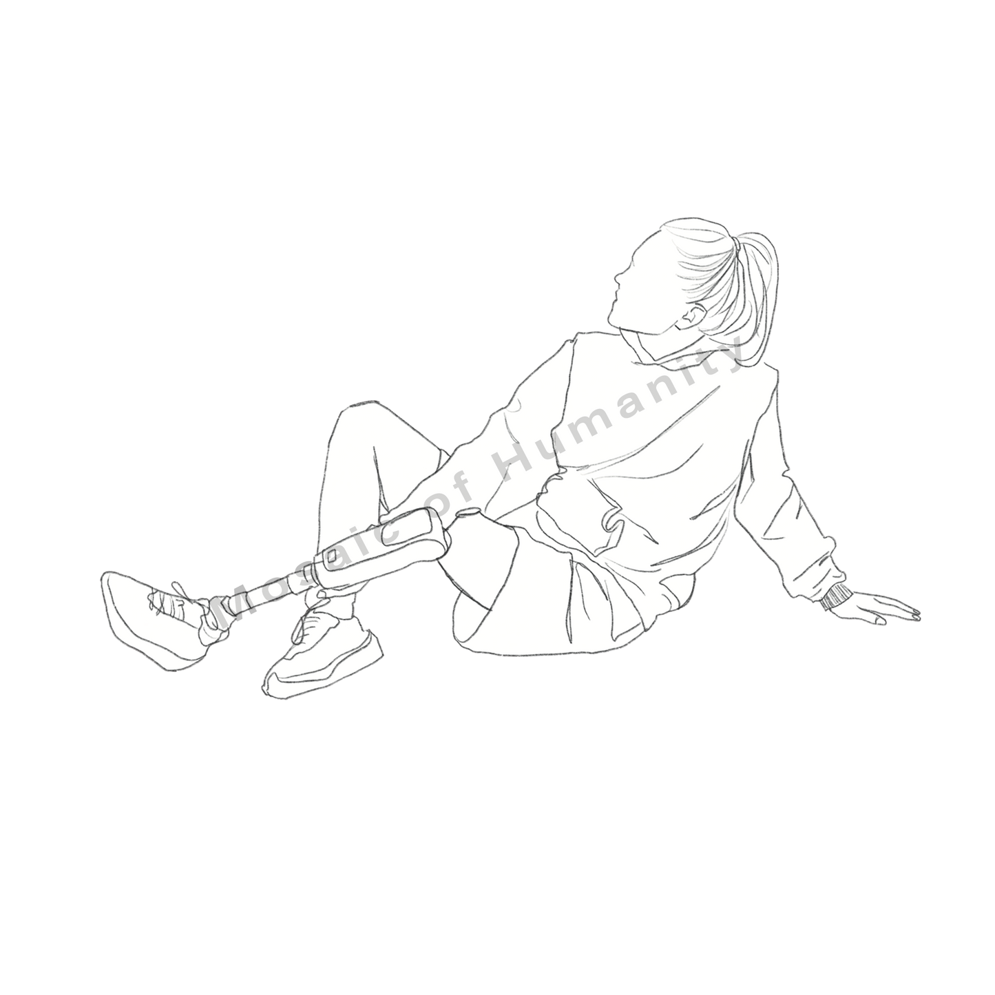 human sitting on the ground