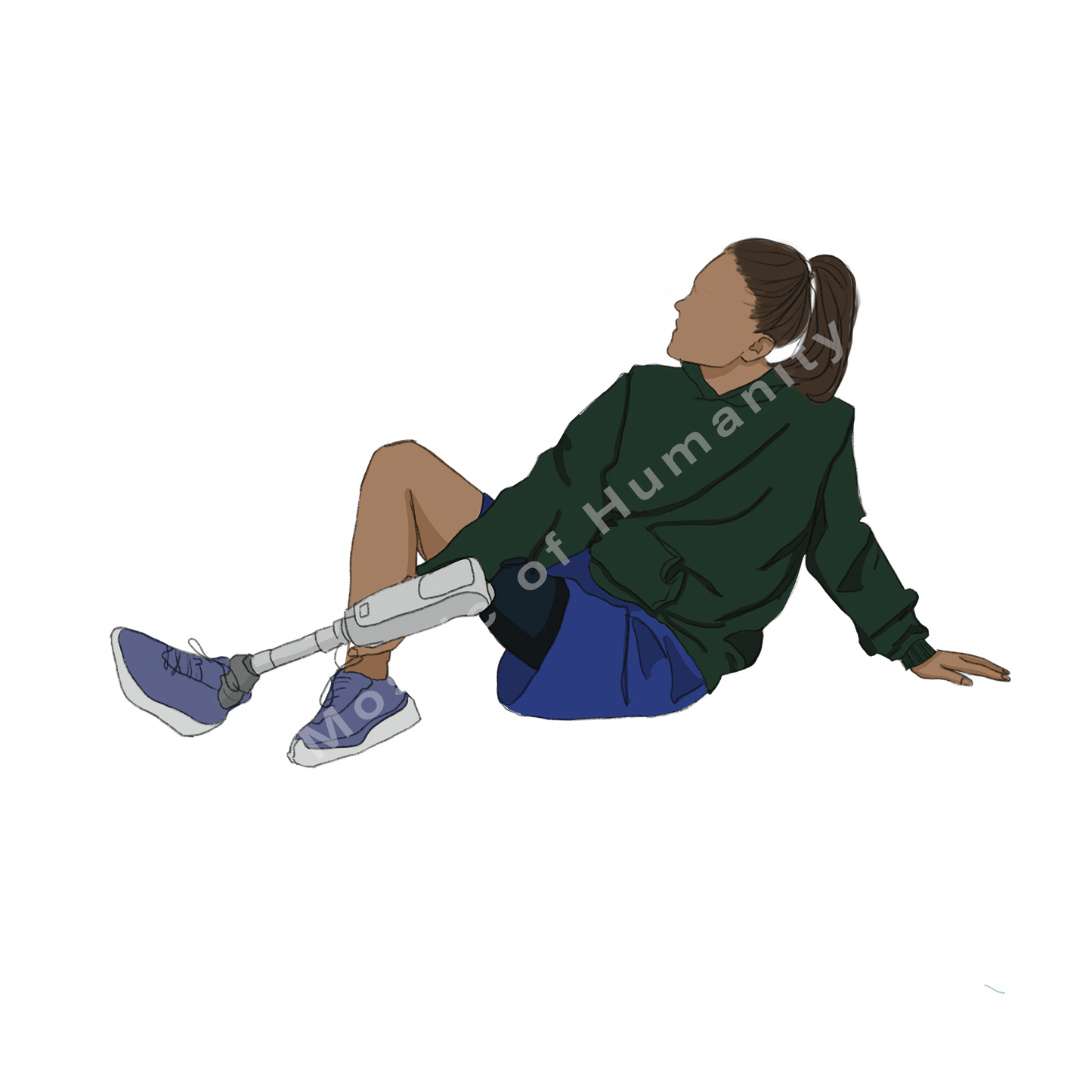 human sitting on the ground