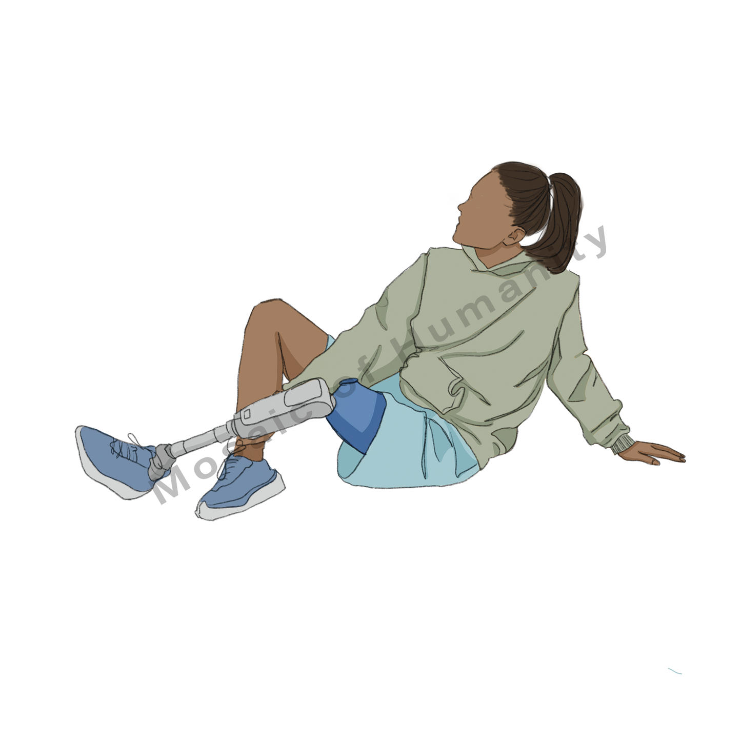 human sitting on the ground