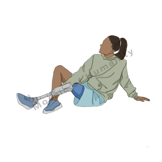 human sitting on the ground