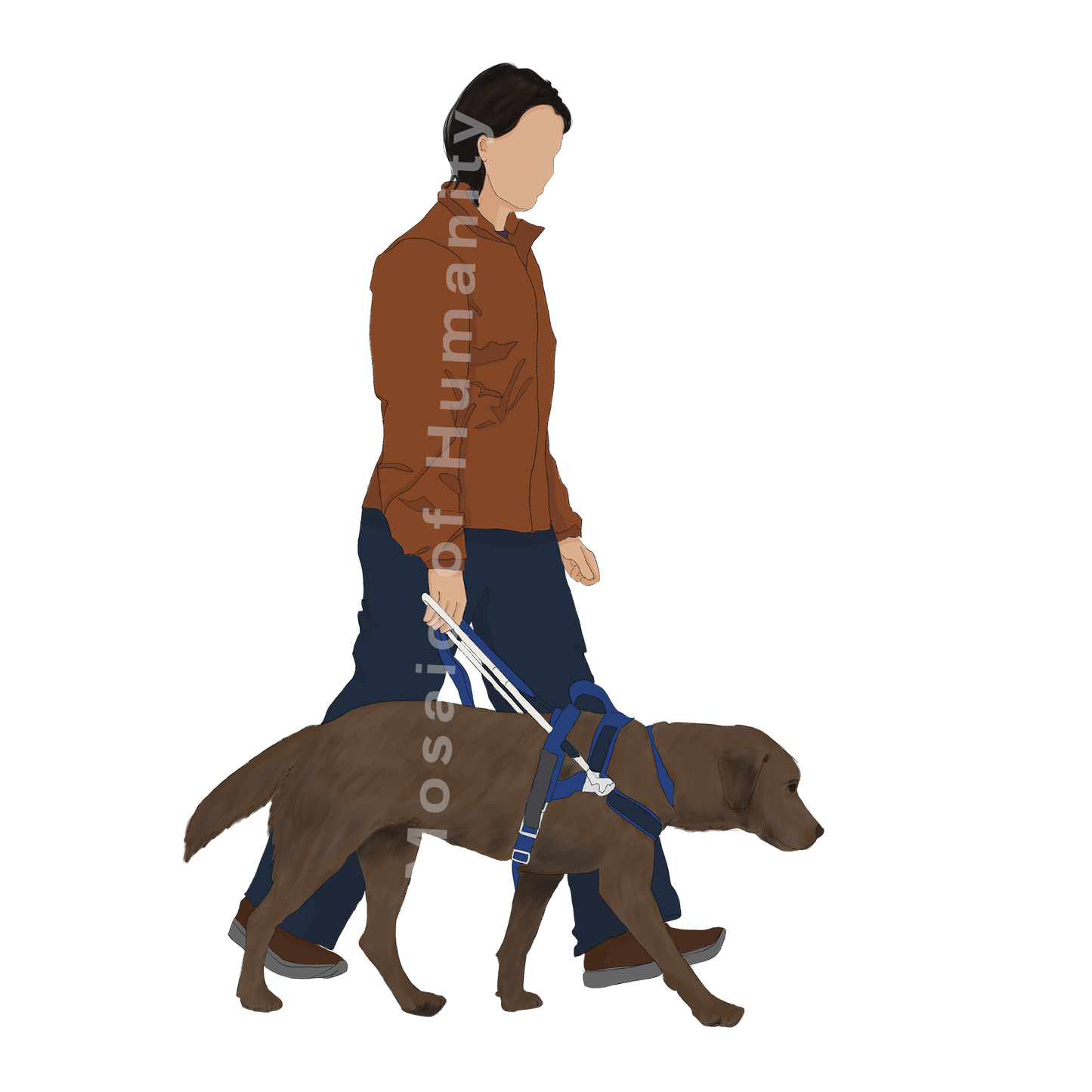 human with service dog