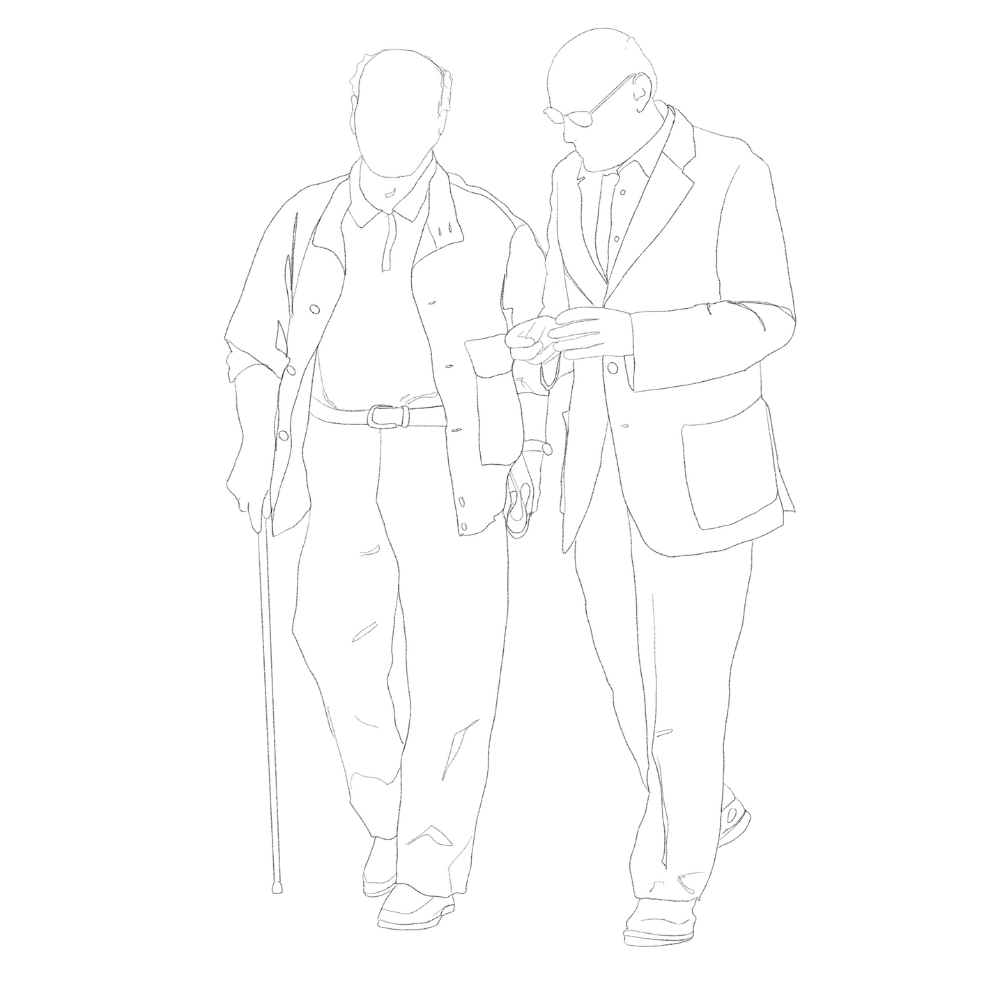 two humans walking
