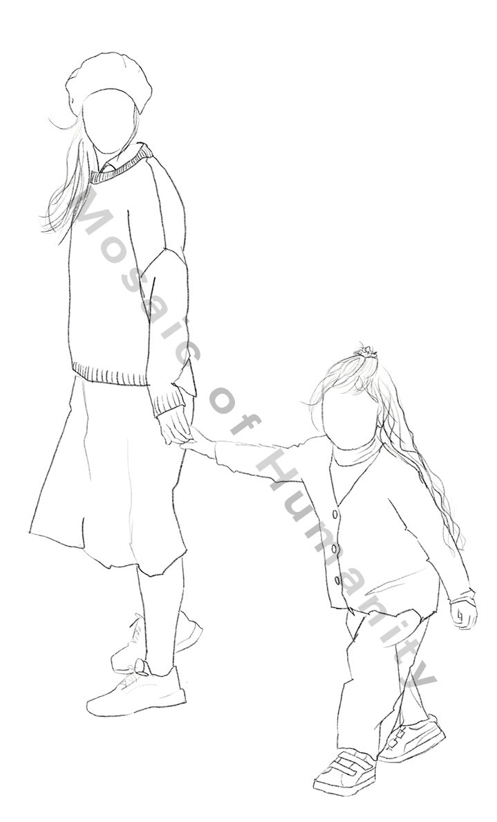 human holding hands with child