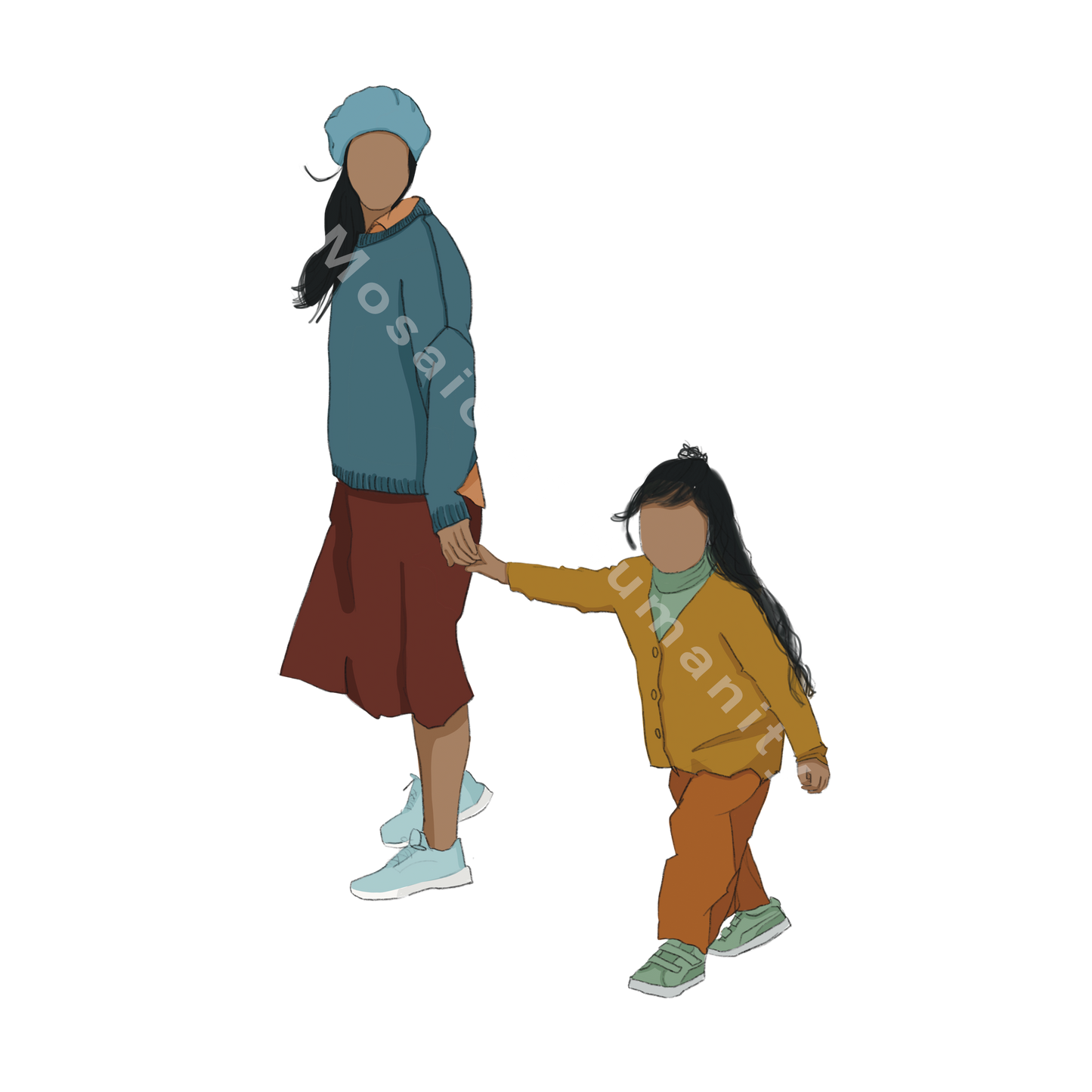 human holding hands with child