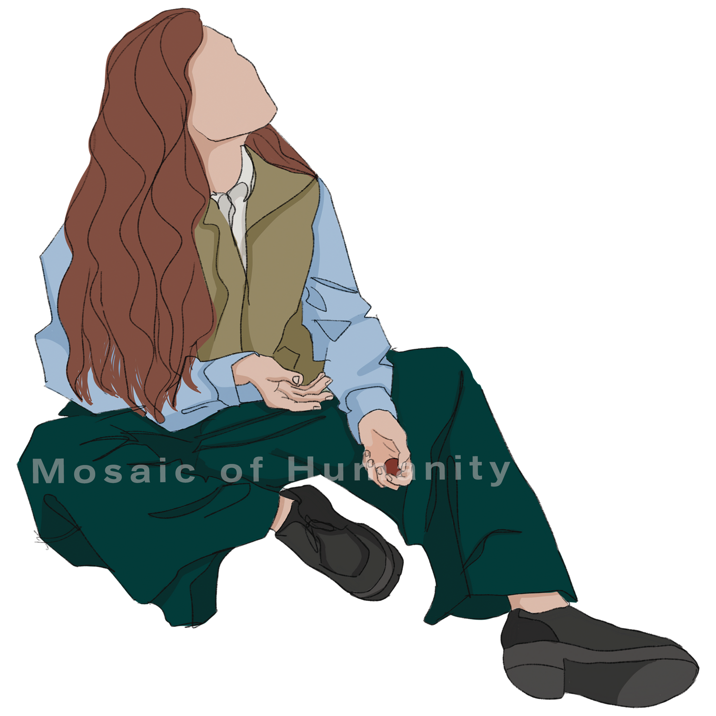 Human sitting on the ground