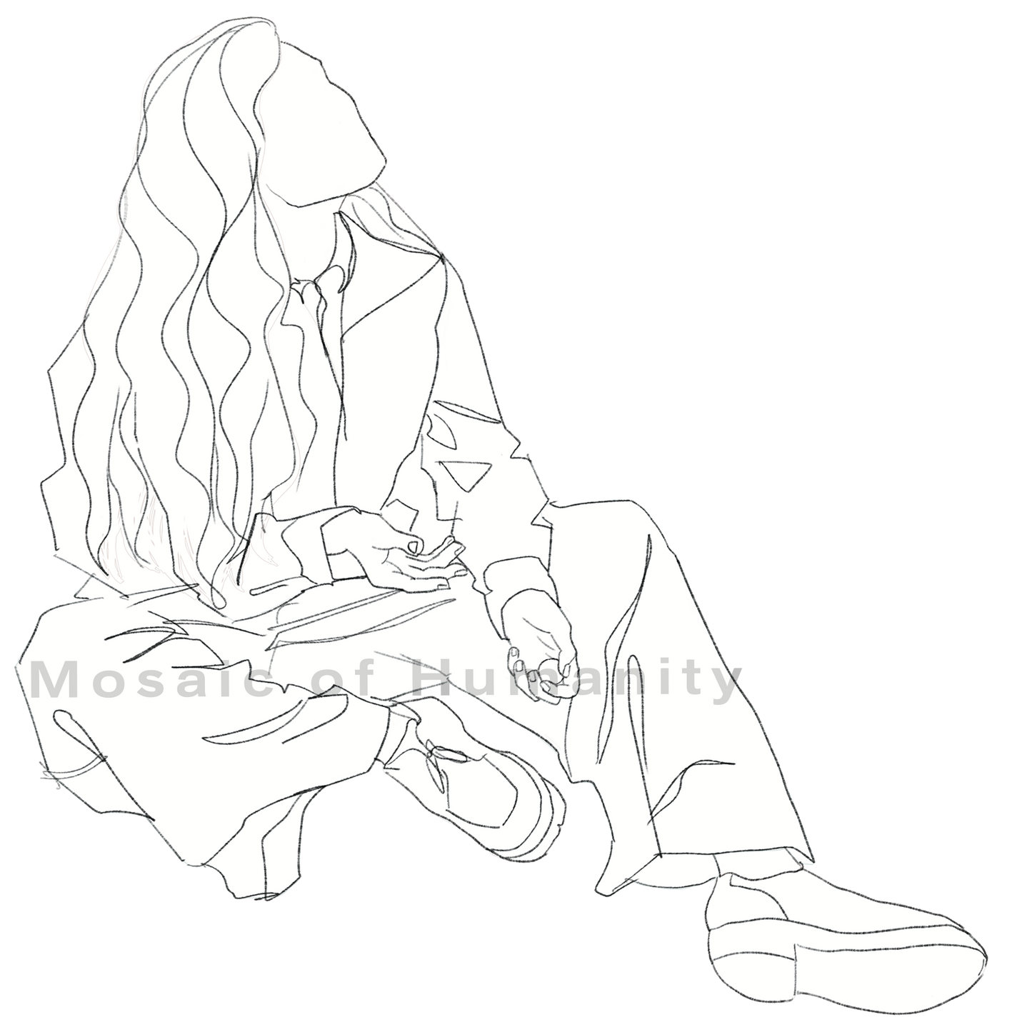 Human sitting on the ground