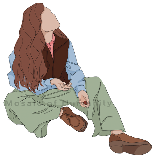 Human sitting on the ground