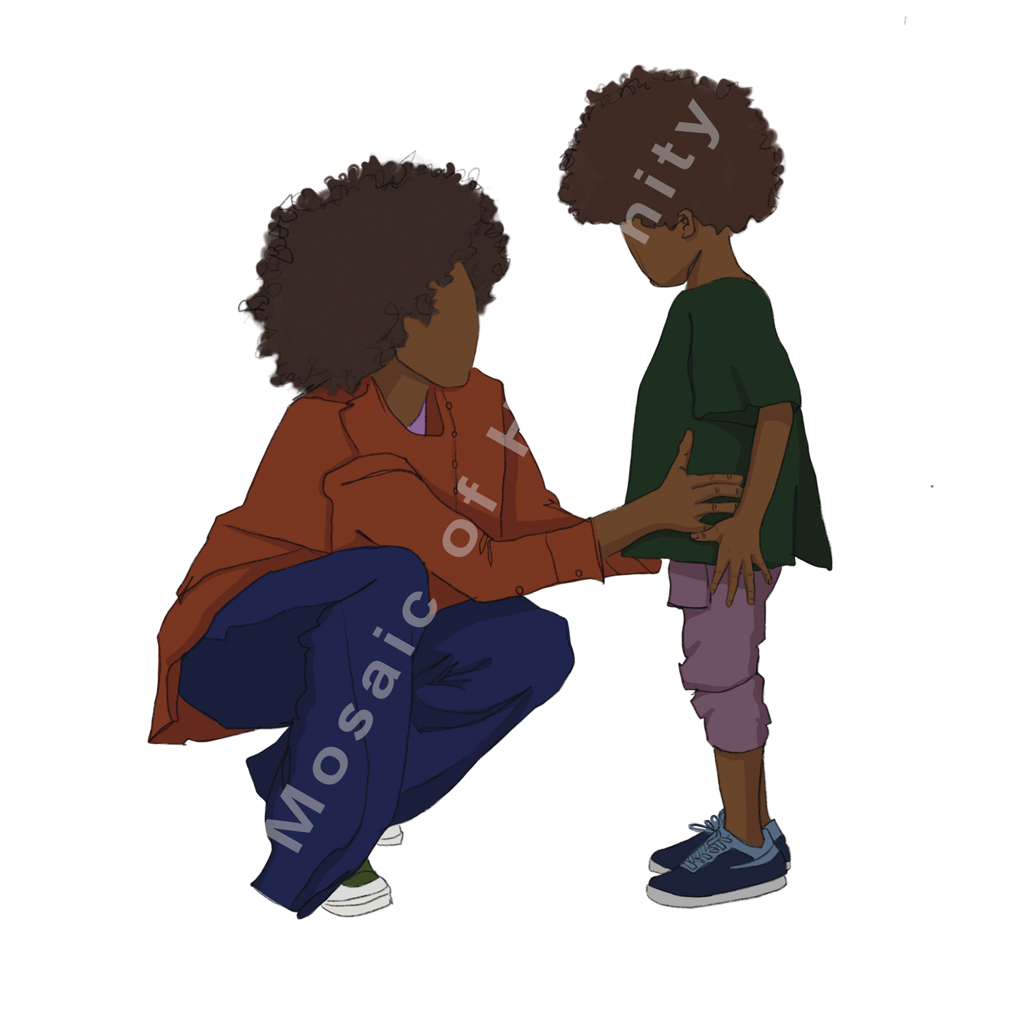 human sitting with child