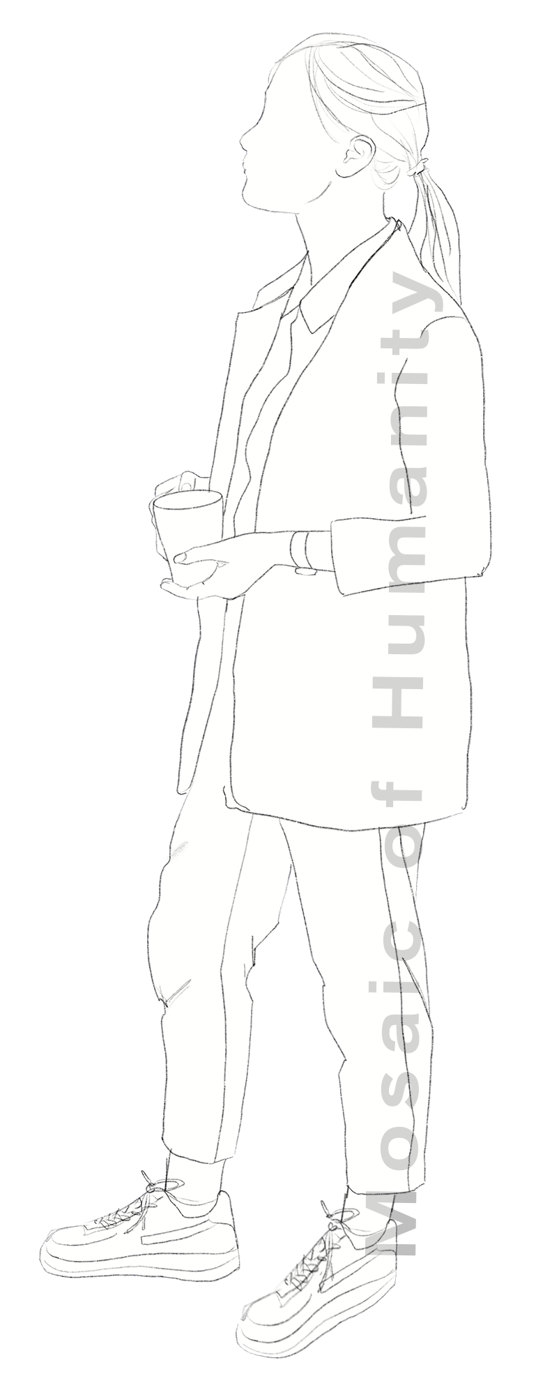 human with coffee mug
