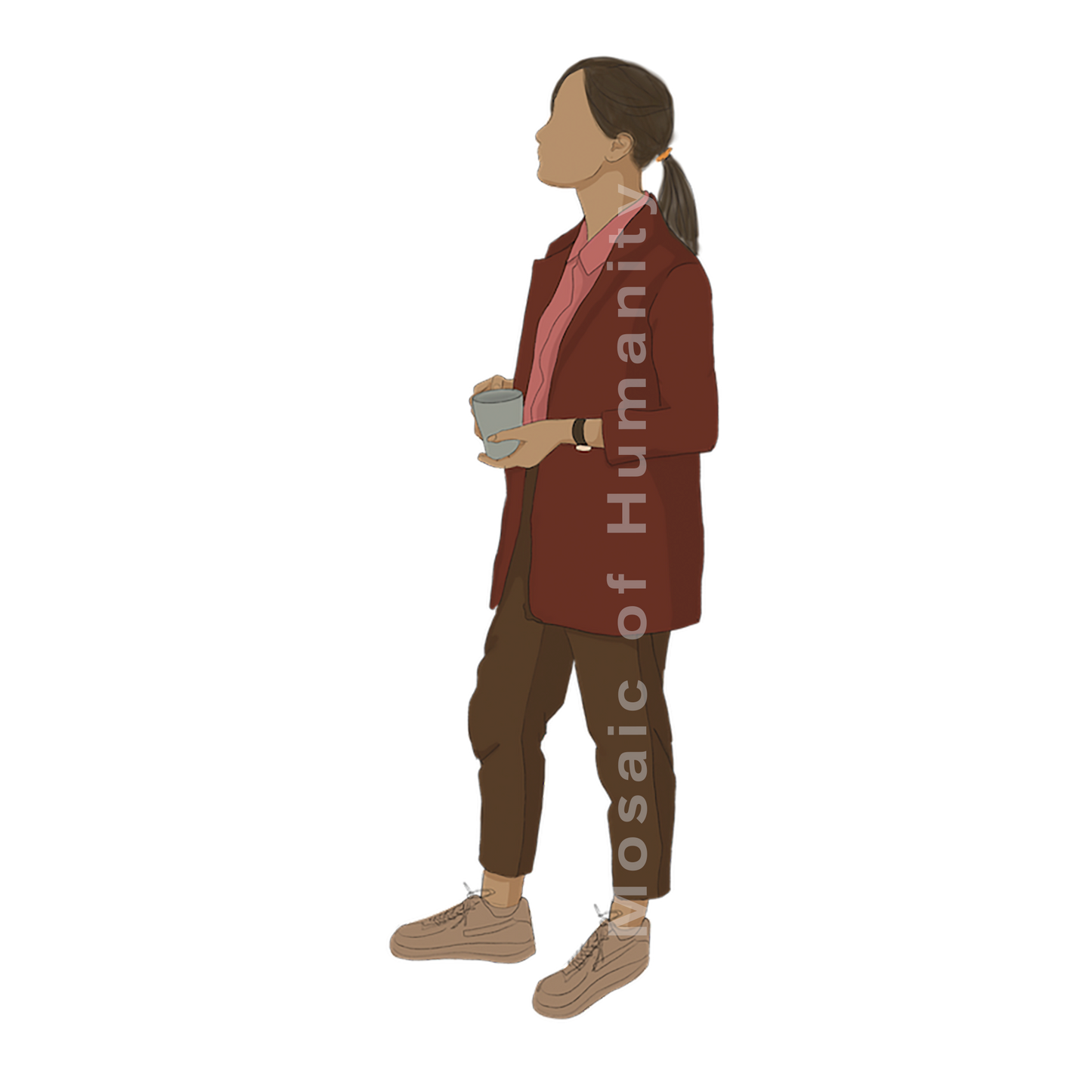 human with coffee mug