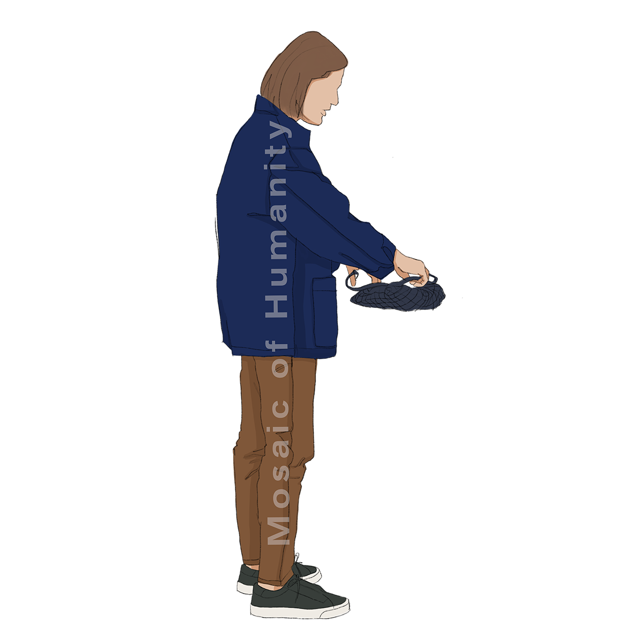 human with groceries