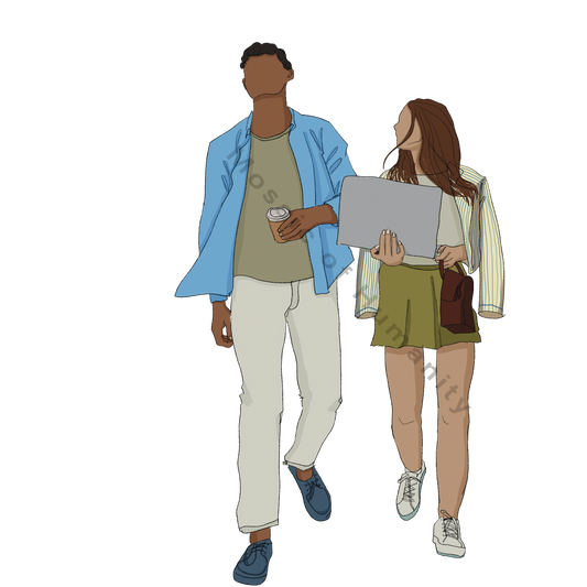 humans walking