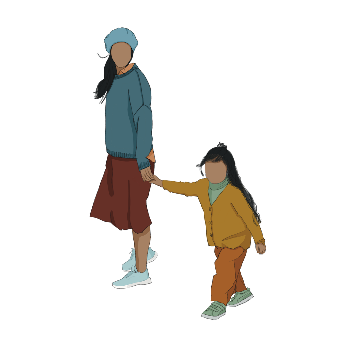 human holding hands with child