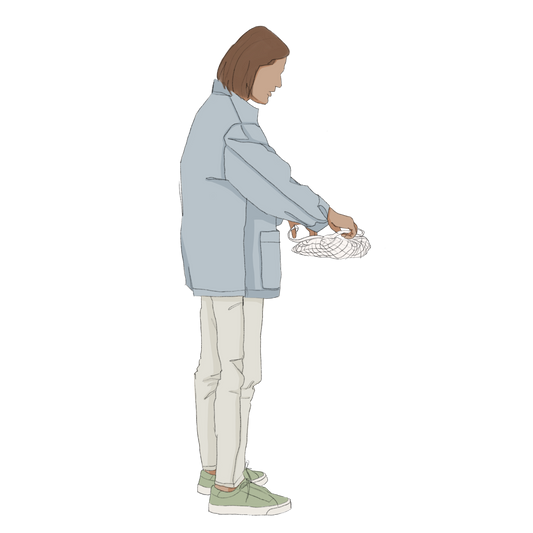 human with groceries