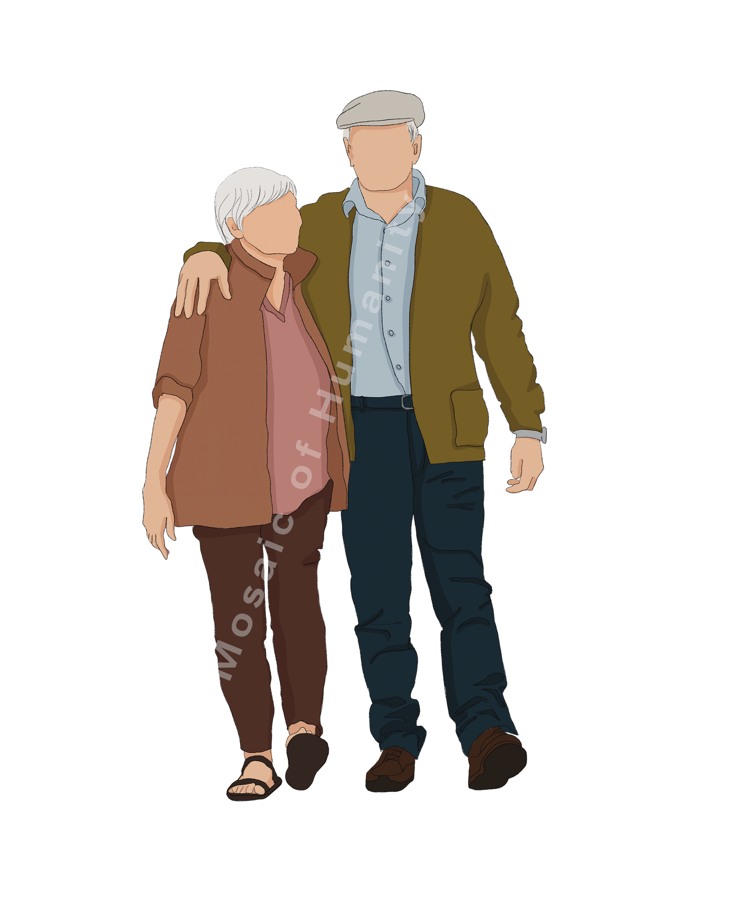 seniors arm in arm