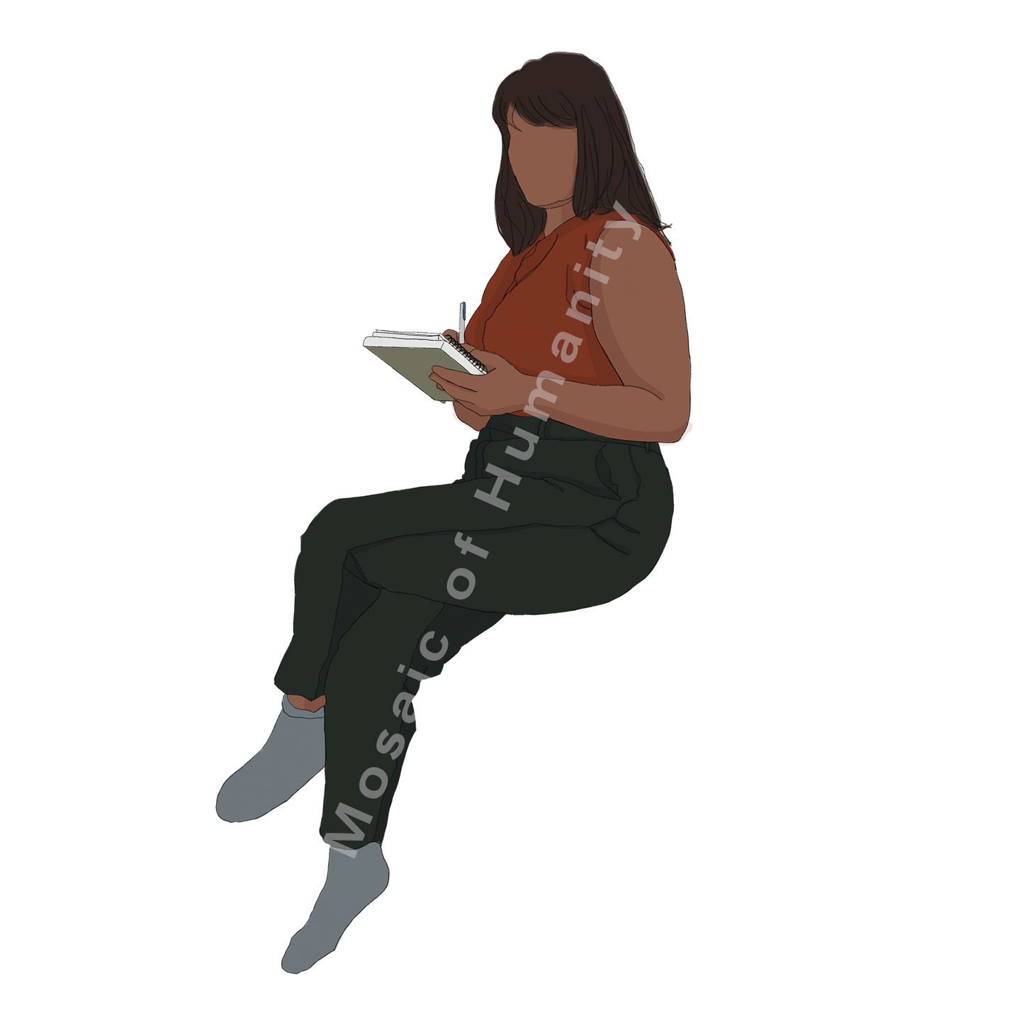 sitting human with book