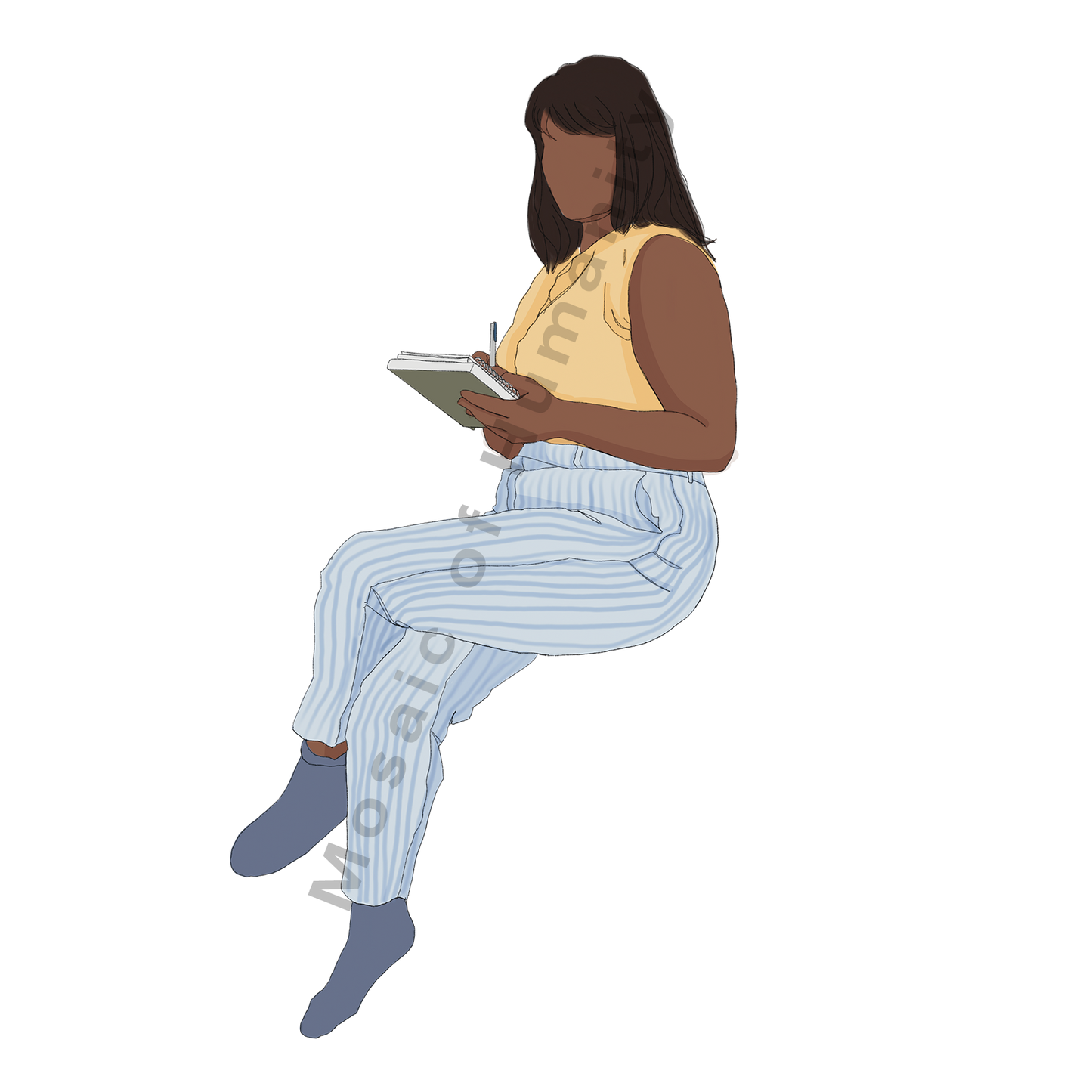 sitting human with book
