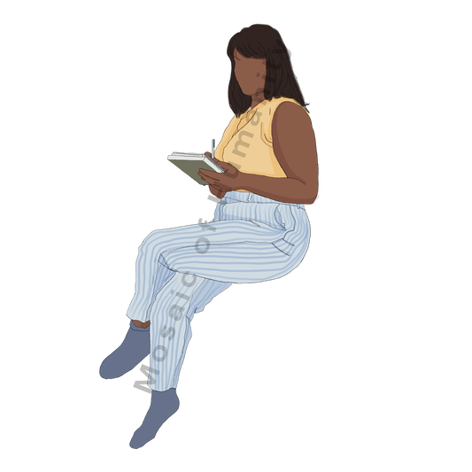 sitting human with book