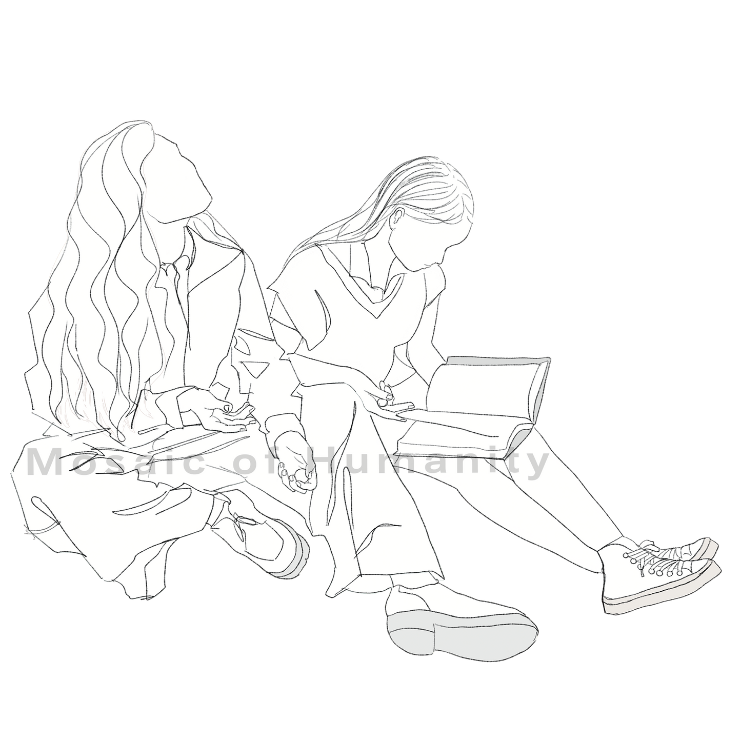 Two Humans sitting together