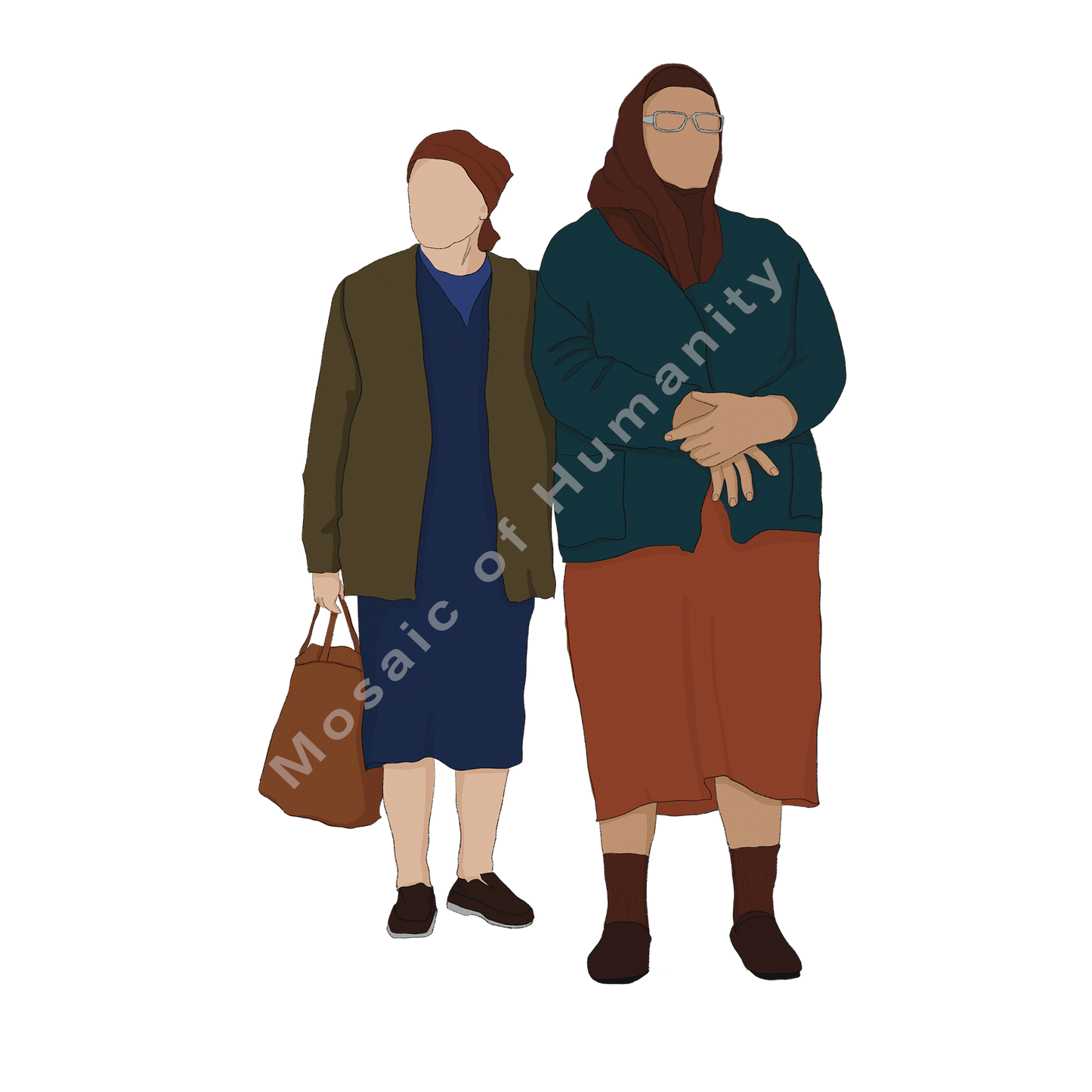 two humans standing