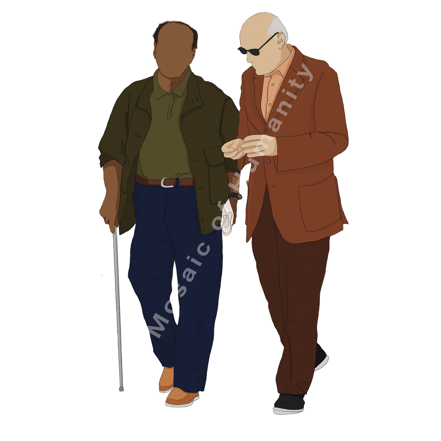 two humans walking