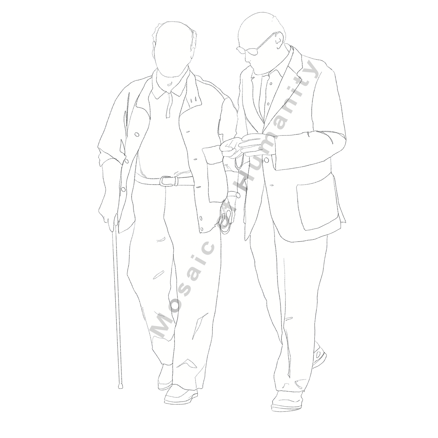 two humans walking