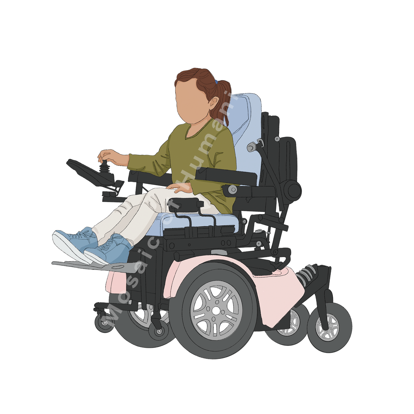 young human with wheelchair