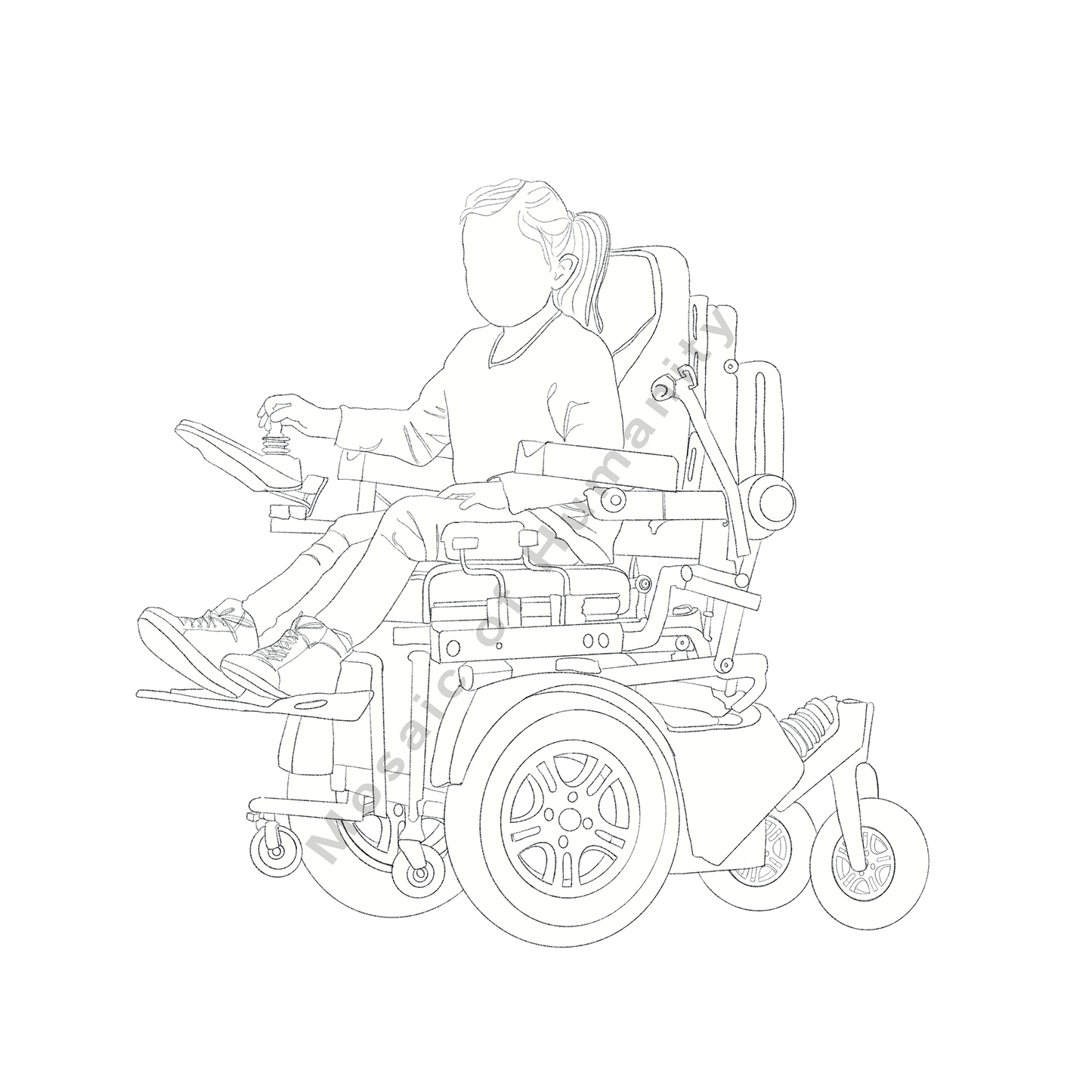 young human with wheelchair
