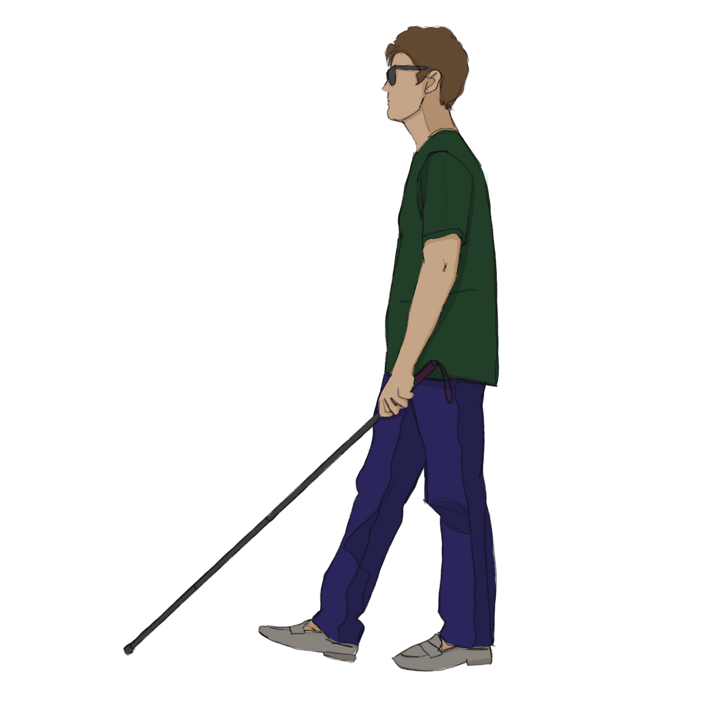 blind human walking