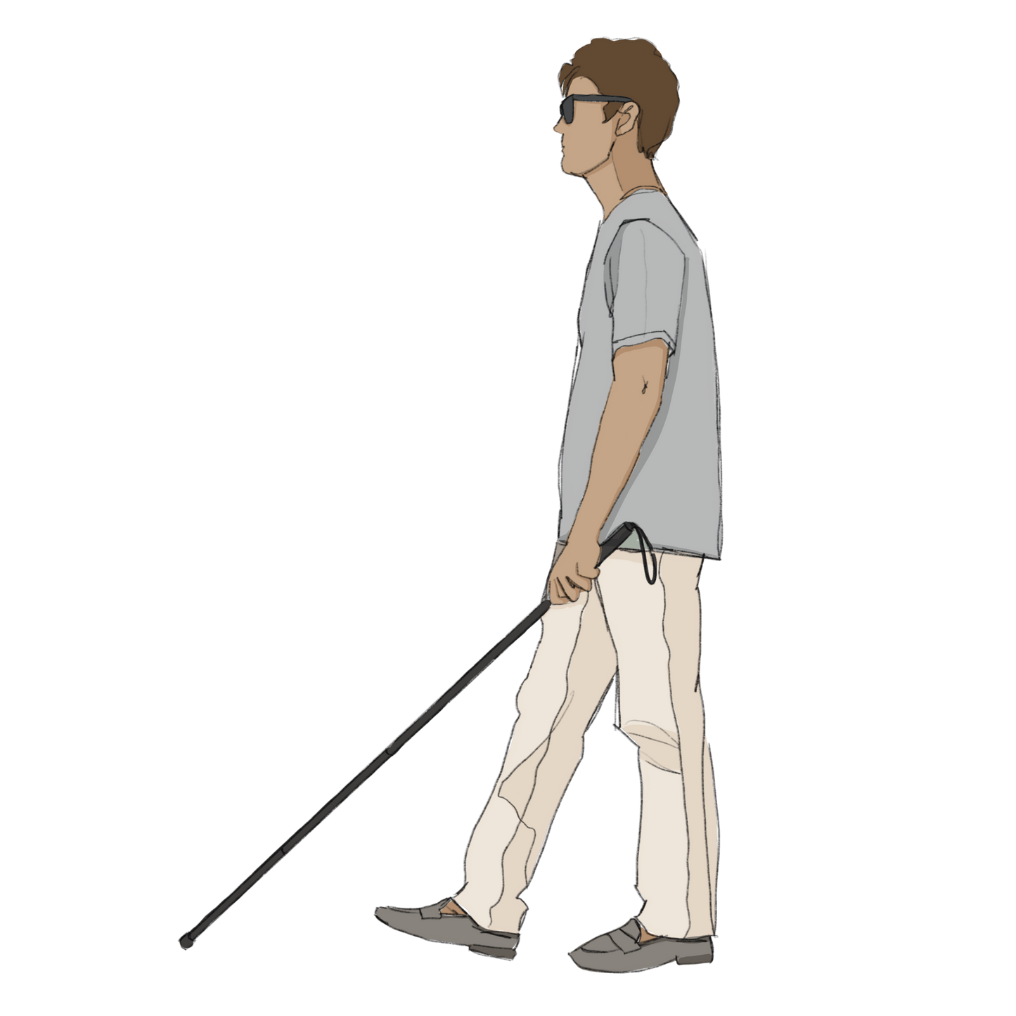 blind human walking